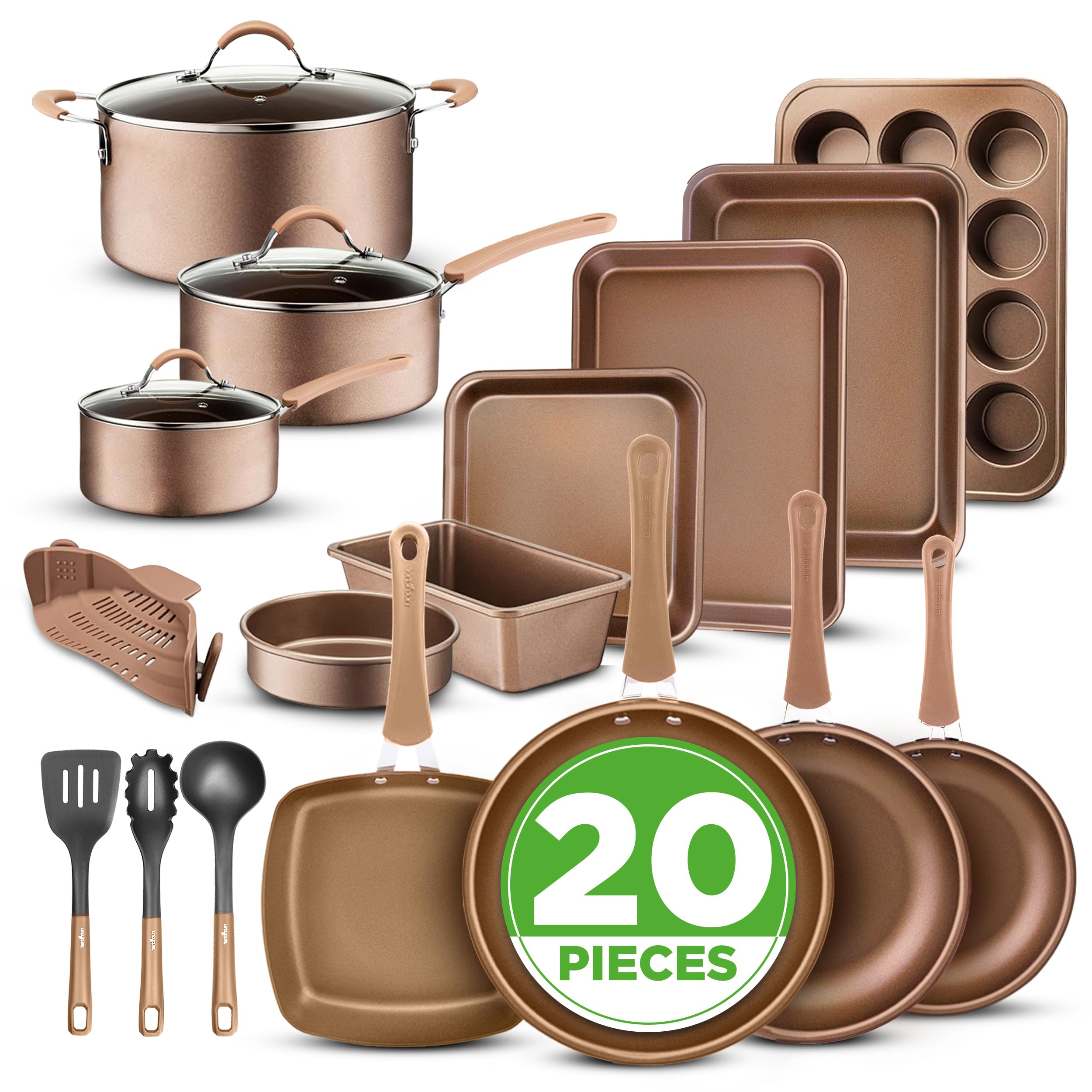 Amazon.com: Nutrichef 20 Piece Professional Home Kitchen Cookware